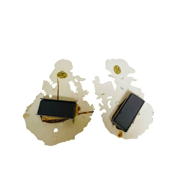 Vintage Ceramic Child-Themed Magnets Set Of 2 Magnetic Backing Refrigerator 4" x - Picture 4 of 7